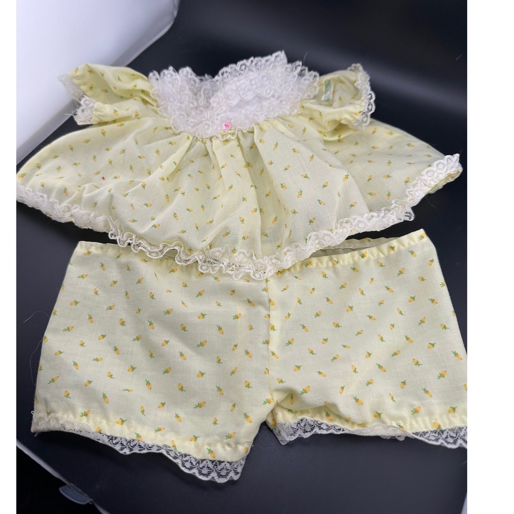 Cabbage Patch Kids Yellow Tulip Lacy dress With bloomers Vtg 1980s Coleco READ